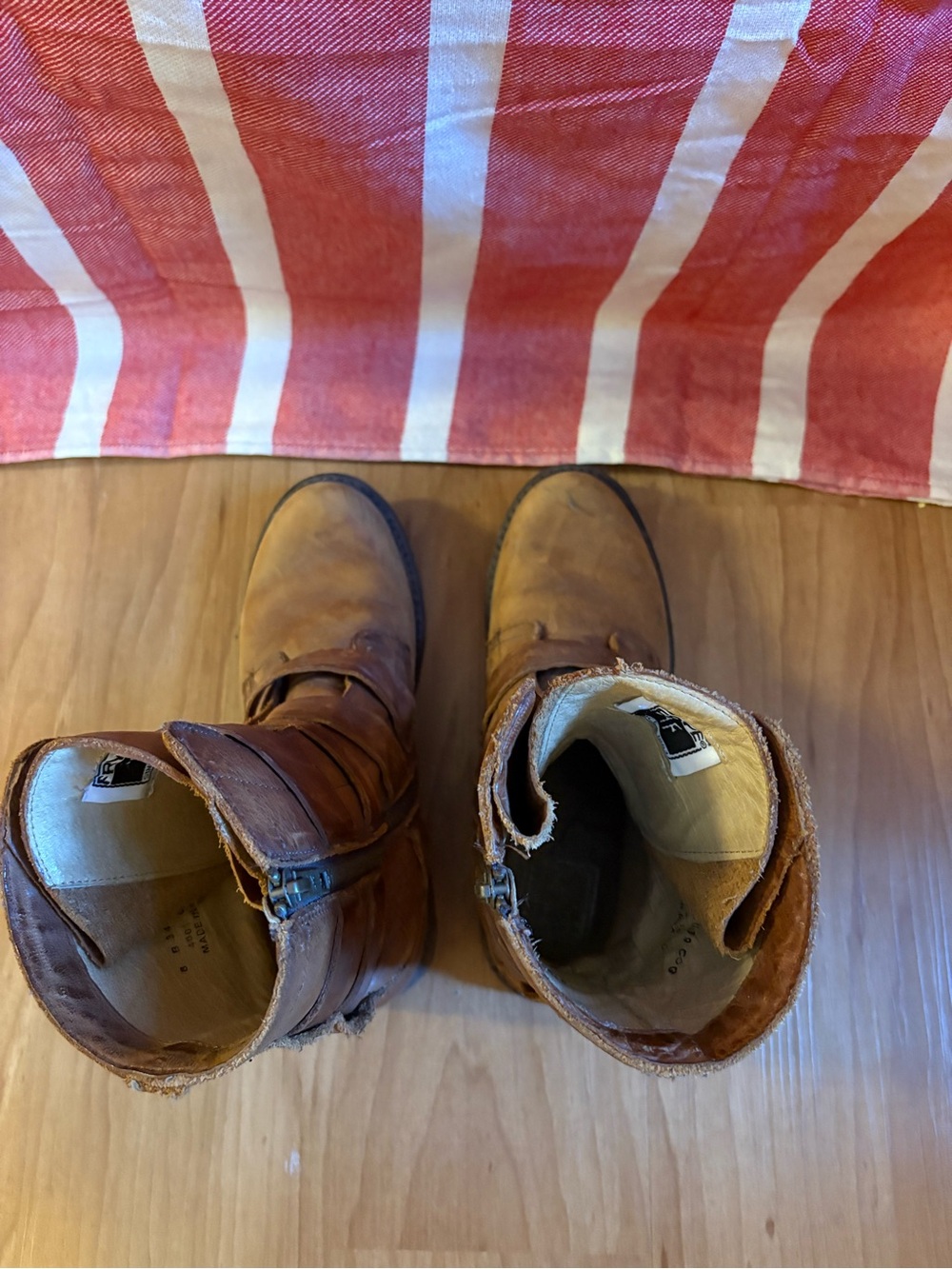 Frye Brown Leather Buckle Ankle Boots - Picture 4 of 4